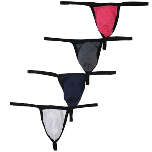 YUFEIDA Herren Strings Atmungsaktive Mesh Unterwäsche Männer Tanga Slips Bequeme Unterhose Low Rise T-Back Bikinis Unterwäsche Strings Pack