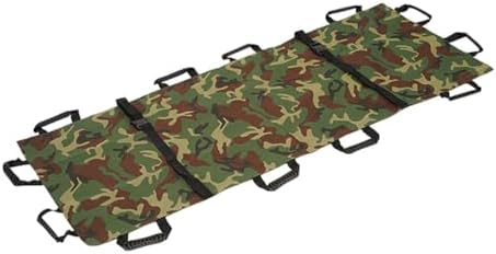 Portable Folding Stretcher for Outdoor & Home Emerncy - 135kg Capaci, Ox Cloth Transport Unit with Handles for Easy Body Lift, Turning & Sliding - Blue & ufla Green