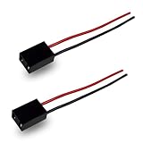 Sinytuto 2 Pack H7 Female Wire Connector, Ceramic Pigtail Plug, Double Holes Socket Adapter, Wiring Harness Replacement Kit, Universal for Most Cars, Trucks, SUVs (Red & Black)