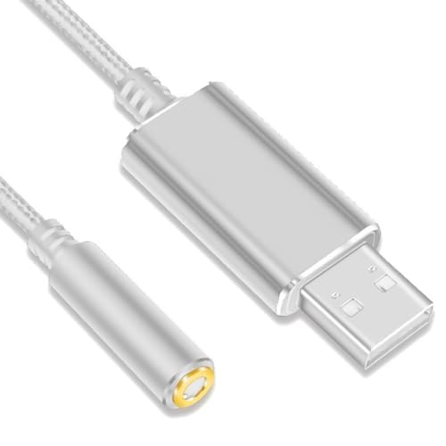 KAQNTUD USB - 3.5mm TEhA_v^[ OXeITEhJ[h / PC / m[gp\Rp }CNΉ USB - wbhtHA_v^[