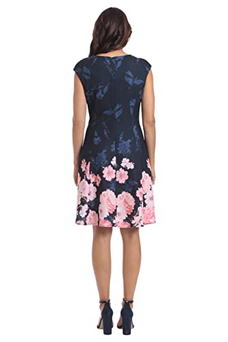 Image of London Times Womens Dresses Cap Sleeve Fit and Flare - Elegant Summer Cocktail Graduation Garden Party Wedding Guest Dress