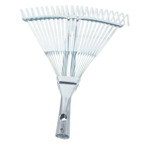 Toyvian 伸縮可能な属製ガーデンレーキ 歯付き 頑丈で耐久性用熊手 落ち葉掃除や芝生手入れに ガーデニング多用途ツール