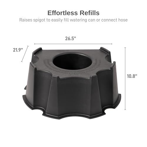 Image of RTS Home Accents 55-Gallon Rain Barrel Stand, Made from 100% Recycled Material, Black