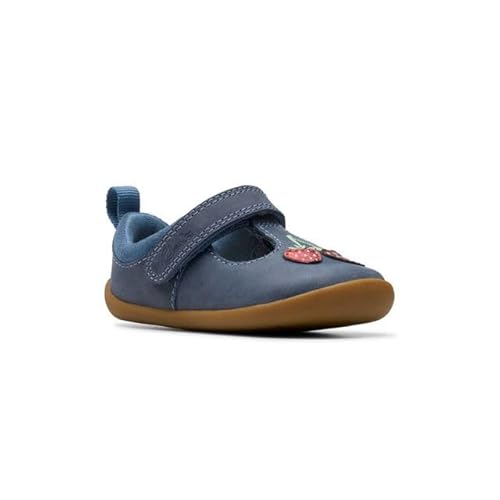 Clarks Roamer Berry T Blue Leather Kids Girls First and Baby Shoes 8201-76F