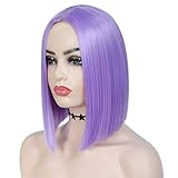 Tereshar Purple Wig Short Straight Bob Hair Wigs for Women Lavender Synthetic Wig Women's Costume...