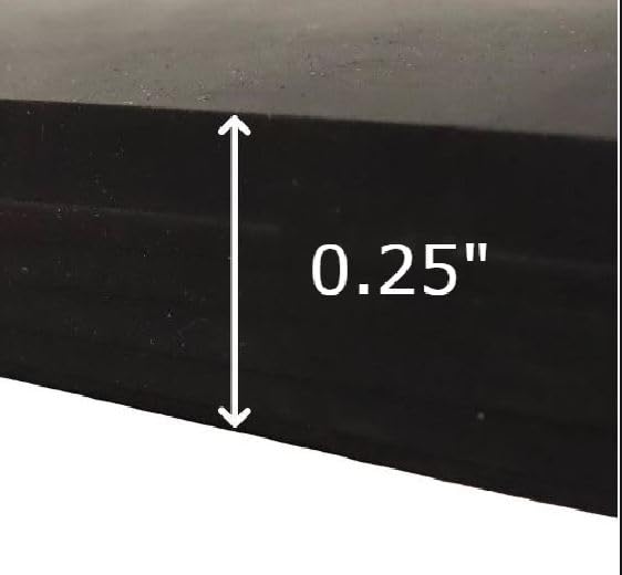 Rubber-Cal General Purpose Rubber Sheet 60A - Black - 0.25" x 12" x 12" (2 Pack)