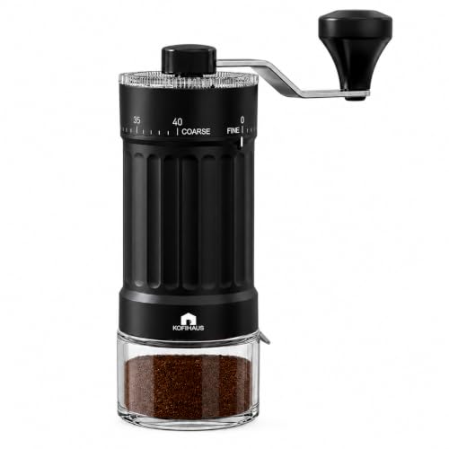 Image of KOFIHAUS Manual Coffee Grinder - Adjustable Conical Burr Hand Grinder with Precision Grind Settings for Espresso, Pour Over, French Press - Compact & Portable Design