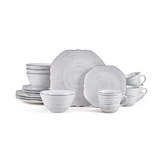 Pfaltzgraff Isabella 16 Piece Dinnerware Set, Gray
