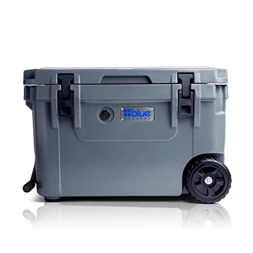 Blue Coolers Ice Vault – 55 Quart Roto-Molded Ice Cooler with Wheels | Large Ice Chest Holds Ice up to 10 Days | Charcoal Gray