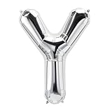 16 inch Letter Y - Silver Air-Filled Foil Balloon