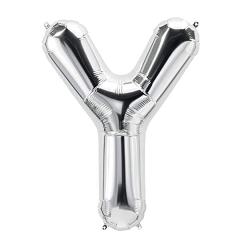 16 inch Letter Y - Silver Air-Filled Foil Balloon