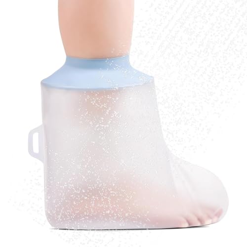 IGEAIIE Waterproof Foot Cover for Shower Reusable Cast Protector for Adult Foot and Ankle Watertight Cast Bag for Bandages and Wound Care Comfortable and Durable Cast Cover for Shower Use