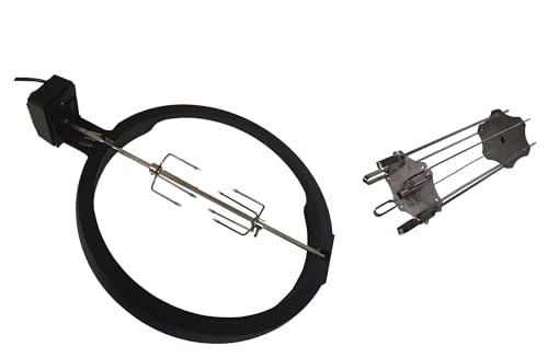 BBQNovation Oferta - Juego de asador giratorio para parrilla de cerámica Kamado grande de aluminio fundido y juego de asador para barbacoa (acero inoxidable)