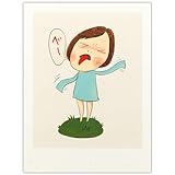 HKAHF AJWUQ Yoshitomo - Nara - Póster con lazo «Wow Wow» - Arte mural Yoshitomo Nara - Impresión de Yoshitomo - Nara - Lienzo para pintura Pop Art - Imagen para decoración del hogar - Medidas 50 x 70