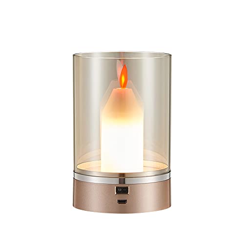 Relogeuhr, Led kerzen Simulations-Kerzen-Nachtlicht Hand-Sweep-Sensor-Schalter, Stufenloses Dimmen, Geeignet für Restaurant-Dekoration,Schlafzimmer, Geburtstag, Hochzeit, Candle-Light-Dinner (LED) Cover