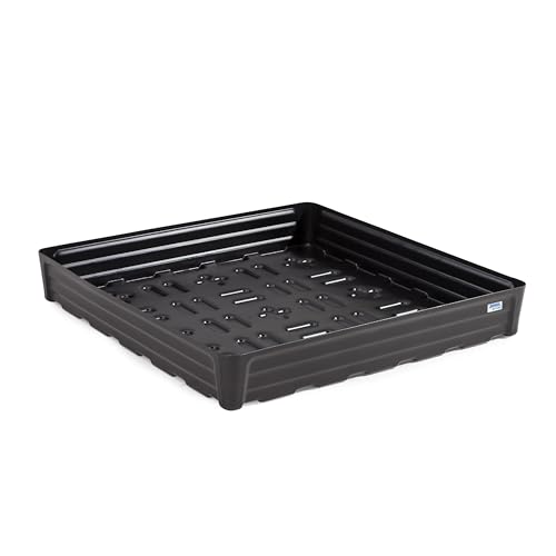 DENIOS® Spill Containment Tray, 47-Gallon Capacity, No Grate, 46"x45"x7", Low-Profile Poly Spill Deck for Drums & Containers, Chemical-Resistant Secondary Containment, Industrial Leak & Spill Control