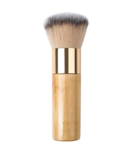 Bronze Tan Self Tanner Brush For Face High Density Vegan Kabuki Foundation Brush Makeup Brush For Blending Liquid Foundation Powder Cream Bronze Self Tanner Application For Flawless Face Make Up #TOP12