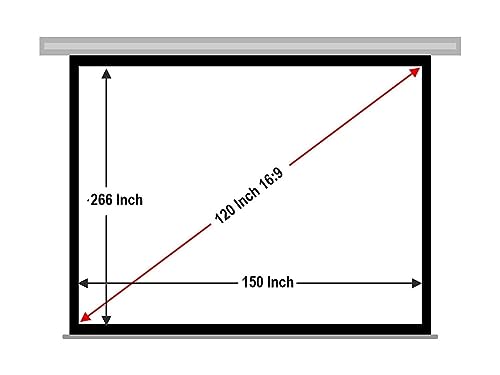 Image of MOIZ Wall Autolock Projector Screen - 9 Ft x 5 Ft, 120 inch Dia., 16:9 Format - UHD-3D-4K