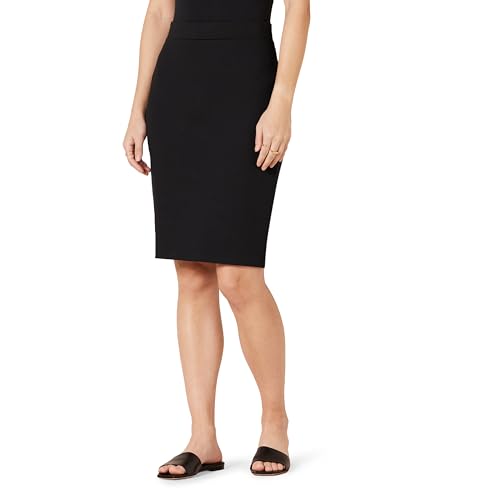 Amazon Essentials Women's Ponte Pull-On Above The Knee Fitted Pencil Skirt
