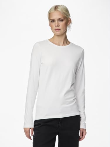 Pieces Damska koszulka z długim rękawem Pcsirene Ls Tee Noos, Biały (jasna biel), M