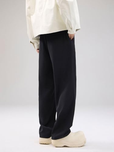 Men's Fleece Lined Dress Pants Fall Winter Straight Drop Trousers Pants for Men4