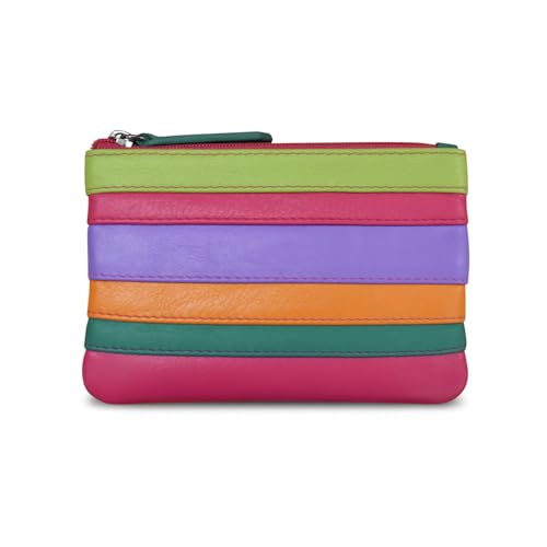 Image of ili New York Leather Mini Compact Coin Purse - Palm Beach