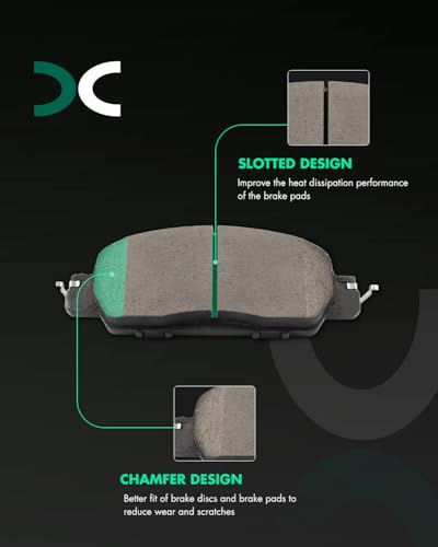 Image of SCITOO D1860 Front Ceramic Brake Pads Sets w /Hardware Replacement For Honda For Accord 2016-2017