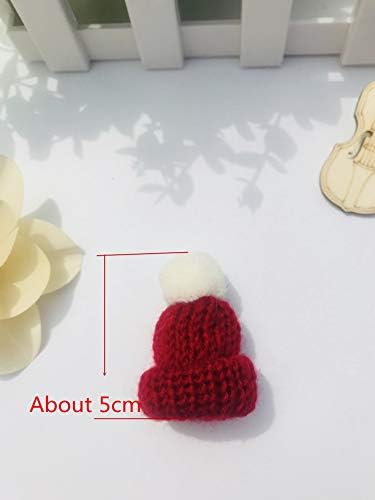 10 Pieces Mini Knitting Wool Yarn Hats for Miniature Work DIY Hair Accessories Crafts Cute Doll Hat Jewelry Making Phone Case DIY image 5
