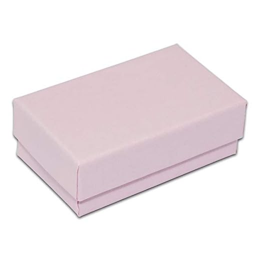 TheDisplayGuys 100-Pack #21 Cotton Filled Cardboard Paper Jewelry Box Gift Case - Pink (2 5/8" x 1 5/8" x 1")