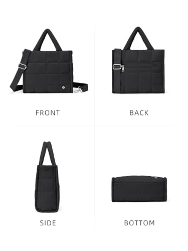 Image of WESTBRONCO Puffer Crossbody Bags for Women Quilted Tote Bag Puffy Weekender Overnight Bag Nylon Shoulder Handbag