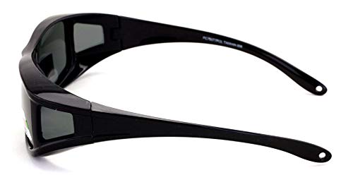 V.W.E. Polarized Fit Over Glasses Sunglasses 60mm Rectangular Frame Night Driving2