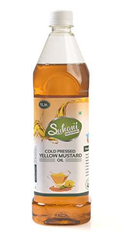Image of Eywa Seeds & Exports Pvt Ltd Organic Yellow Mustard Oil (1 Litre) Cold Pressed /Wood Pressed Oil | Yellow Sarso Kachi Ghani Oil