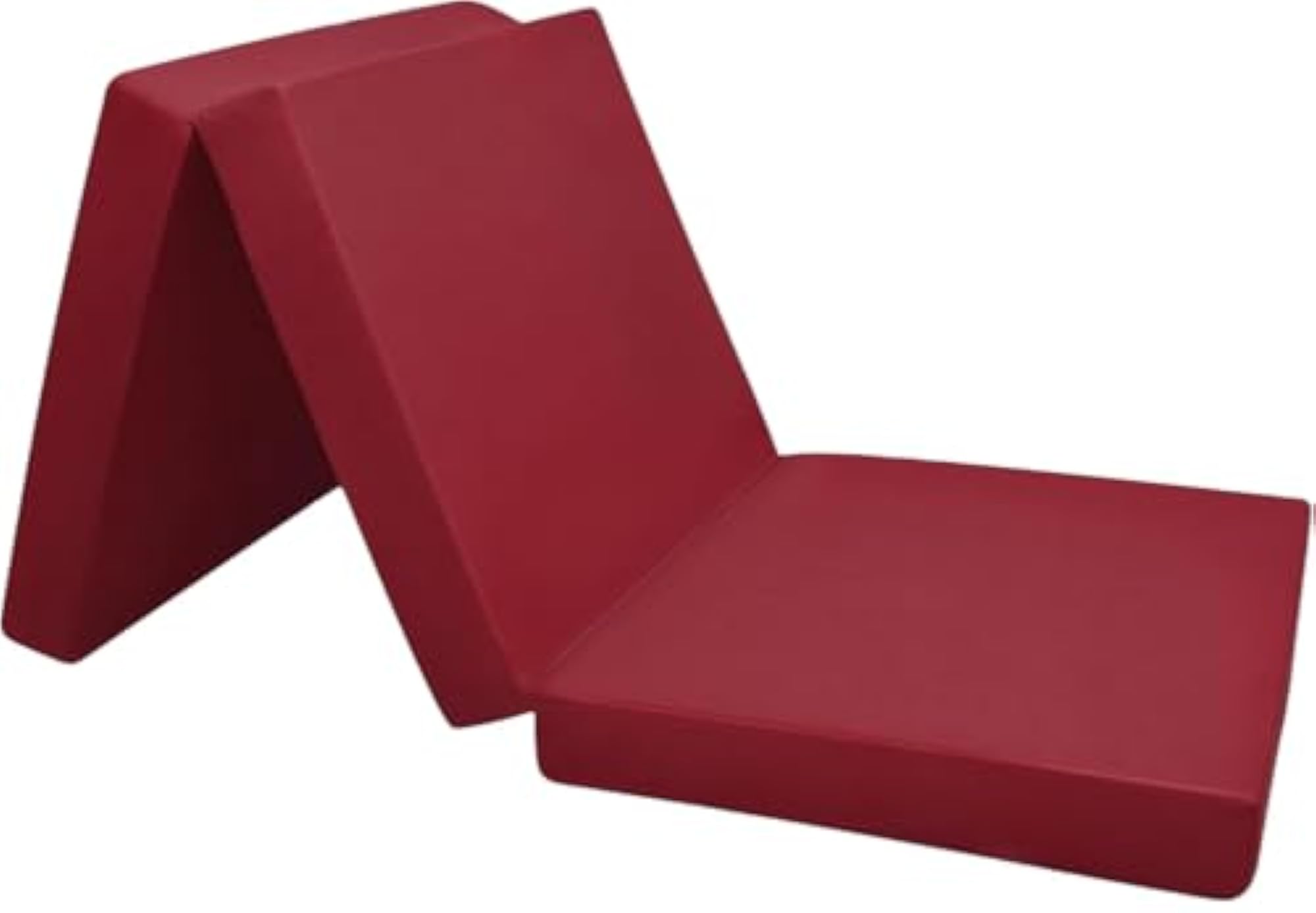 Maroon Tri-Fold EPE Foam Mattress, 2 Inch Thickness