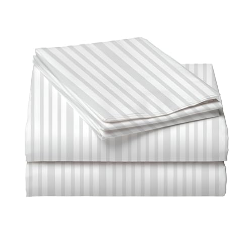 Image of 220 Cotton Feel Glace Cotton Double Bedsheet with 2 Pillow Cover (90x90 inch) White