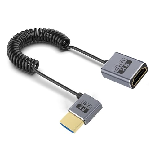 Cable HDMI en espiral 8K para conectar monitores y cámaras sin enredos