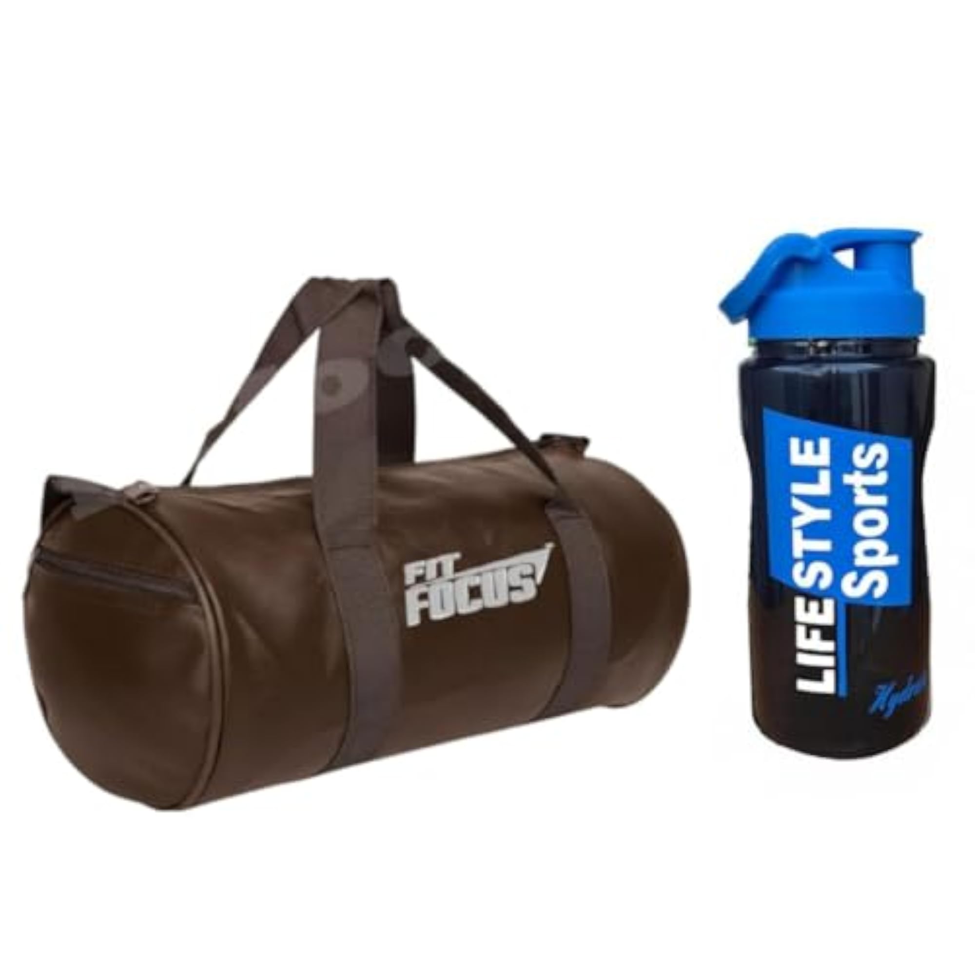 Fit Focus Gym Duffle Bag with Protein Shaker Bottle, Sipper