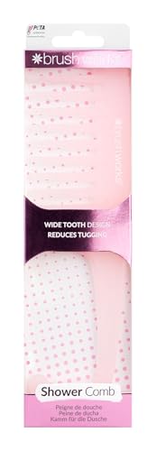 Brushworks Shower Comb – Wide Tooth Detangling Comb for Wet & Dry Hair, Perfect for Distributing Conditioner & Hair Treatments Evenly
