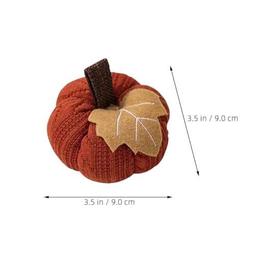 Mini calabazas de ganchillo para mesa de Acción de Gracias decoración otoñal PRETYZOOM en casa 3