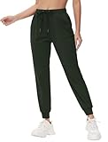 Yundobop Women's Joggers Pants Running Sweatpants with Pockets Drawstring Athletic Tapered Pants for Lounge,Yoga Mountain Green XL