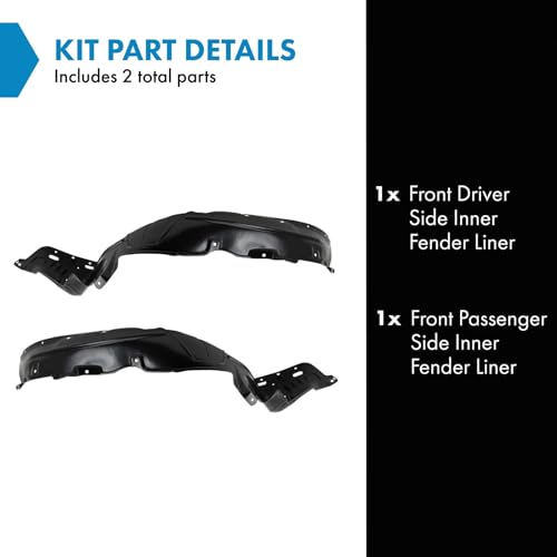 Image of TRQ Front Inner Fender Liner Set Compatible with 2006-2008 Acura TSX AC1248121 AC1249121