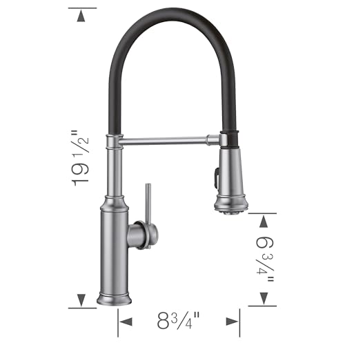 Image of BLANCO, Stainless 442509 EMPRESSA Pull-Down Dual Spray Semi-Pro Kitchen Faucet, 1.5 GPM