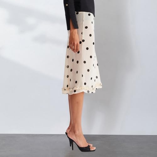 Women Y2K Polka Dot Midi Skirt Low Rise Ruffle Hem Wrap Long Skirt Elegant Mesh Aesthetic Pencil Skirts Streetwear2