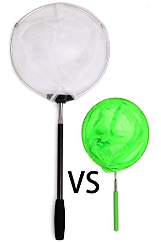 RESTCLOUD Insect and Butterfly Net with 12" Ring, 24" Net Depth, Handle Extends to 59 Inches (10" Ring, 48" Handle)
