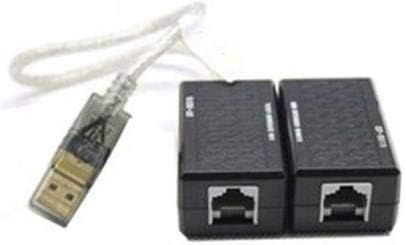 Mak World D-Tech Stecker USB Extender Over Cat5/Cat5E/Cat6 LAN Upto 60 Meters LAN Adapter