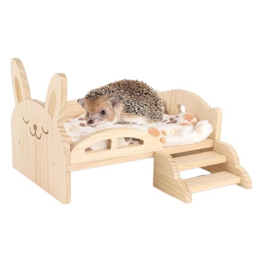 per criceto in cincillà - per criceto in legno, per coniglietti in legno, Posto per coniglietti con scale, Habitat per piccoli animali domestici per avere un ac