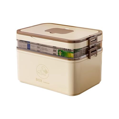 救急箱 薬箱 お薬ケース ツールボックス 救急セット おしゃれ 大容量 仕切り 防災 家庭用 2段 16.5*20.5*30cm