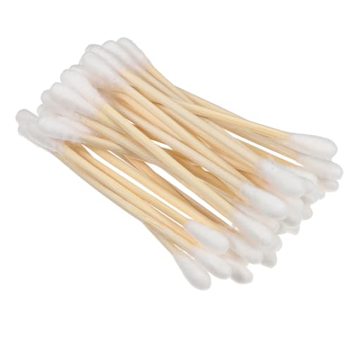 KICHOUSE Medical Grade Cotton Swabs 100 Pcs Long Cotton Swabs for Ear Cleaning Dual-Ended for Makeup Electronics