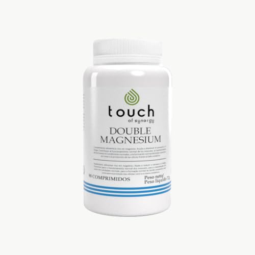 TOUCH OF SYNERGY - DOUBLE MAGNESIUM 1000mg – Bisglicinato, Hidróxido y Citrato de Magnesio + Zinc – Suplemento para Energía, Músculos, Huesos y Sistema Nervioso – 90 comprimidos