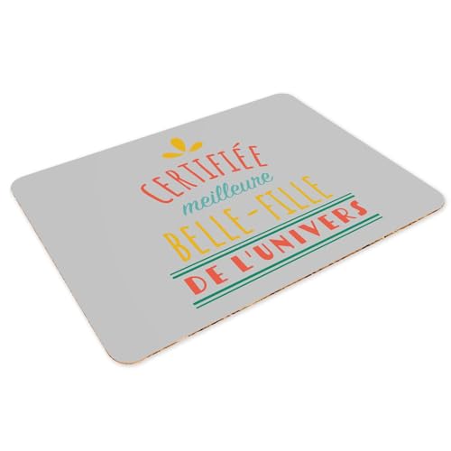Sets de table liège napperons gris grand format 39,5x28,5cm | Lot de 4 souples protecteurs
