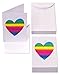 American Greetings Blank Cards with Envelopes, Rainbow Heart Stationery (48-Count)